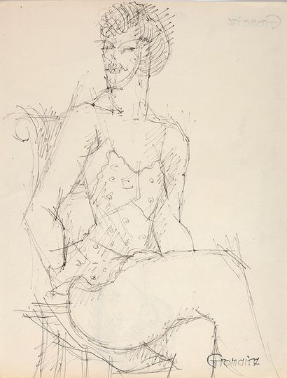 Marcel GROMAIRE (1892-1971) Nu à la combinaison, circa 1943

Dessin à l'encre de...