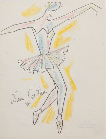 Jean COCTEAU (1889-1963) La danseuse

Crayon et pastel sur papier, signée en bas...