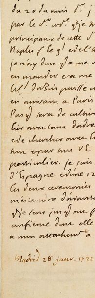 SAINT-SIMON LOUIS DE ROUVROY, DUC DE (1675-1755) duc et pair, mémorialiste.

L.A....