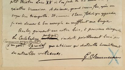 CLEMENCEAU Georges (1841-1929) homme d'État

MANUSCRIT autographe, Notes de voyage....