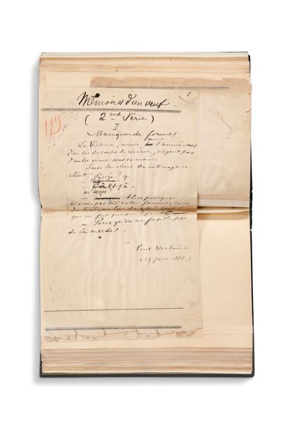 VERLAINE (Paul). 1844-1896. Ecrivain poète. Les Mémoires d'un Veuf. Paris, Léon Vanier,...