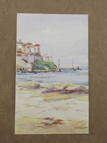 MACDOWWALL (Helen) 19 Aquarelles sur la Corse sur ff. volants
Format in-4, faites...