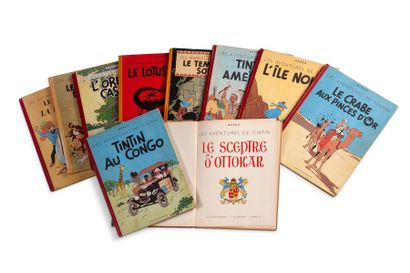 HERGÉ. Tintin.
10 albums, certains en édition originale, la majorité en mauvaise...