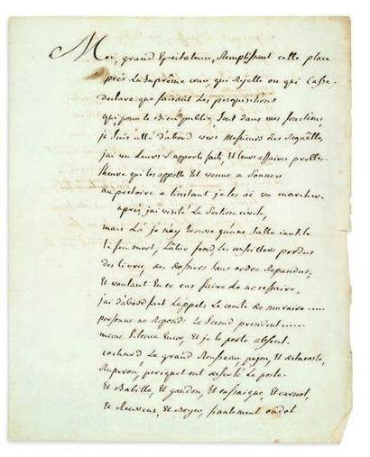 BRILLAT-SAVARIN (Jean-Anthelme). 1755-1826. Magistrat, fameux gastronome. Manuscrit...