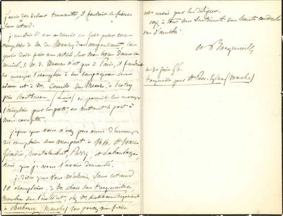 TOCQUEVILLE (Alexis de). 1805-1859. Ecrivain politique. 2 L.A.S. à Michel Lévy. Paris,...