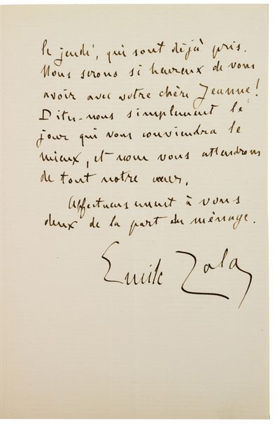 ZOLA (Emile). 1840-1902. Ecrivain. L.A.S. Médan, 24 juin 1896. 2 pp. bi-feuillet...
