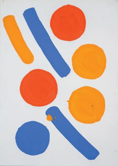 Albert CHUBAC (1925-2008) Sans titre
Peinture acrylique sur papier.
42 x 25 cm.