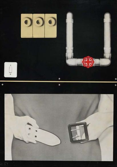 Peter KLASEN (1935) Sans titre
Sérigraphie avec un collage d'interrupteur électrique
Signée...