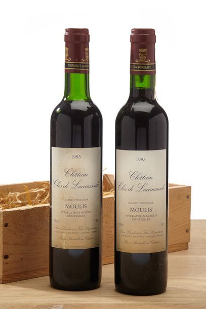 null 6 CBO de 2 demi-bouteilles Château Clos de Lacausssade Grand-Poujeaux - 1993...