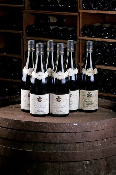 6 Blles Vouvray Moelleux - 1989 - Clos Naudin...