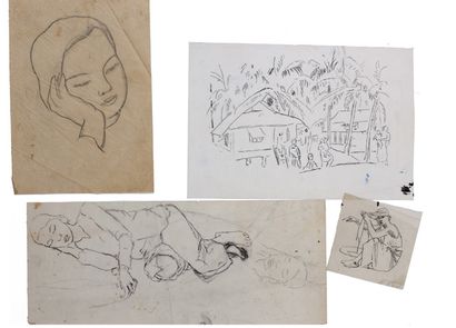 Alix AYMÉ (1894-1989) Etudes de personnages et Etude de village

Un dessin au crayon...
