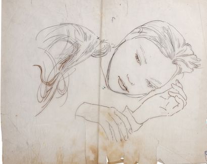 Alix AYMÉ (1894-1989) Etude de jeune fille alanguie

Encre et crayon sur papier calque
34.5...