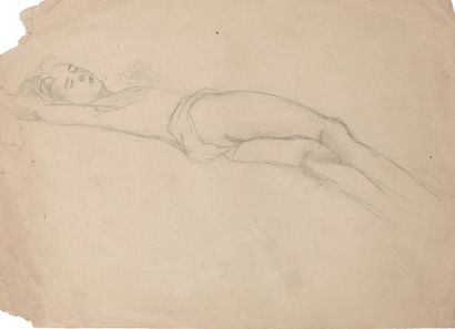 Alix AYMÉ (1894-1989) Etude de jeune garçon allongé (fils de l'artiste)

Crayon sur...