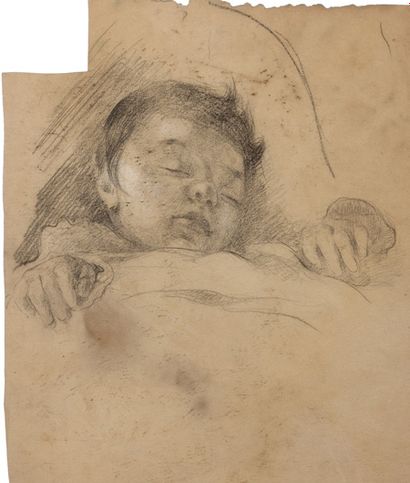 Alix AYMÉ (1894-1989) Bébé endormi

Crayon sur papier
26 x 22.5 cm - 10 1/4 x 8 7/8...