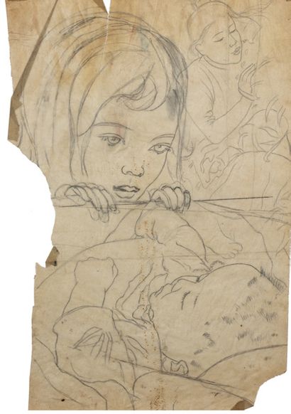 Alix AYMÉ (1894-1989) Frère et soeur

Crayon et encre sur papier calque
39 x 26 cm...