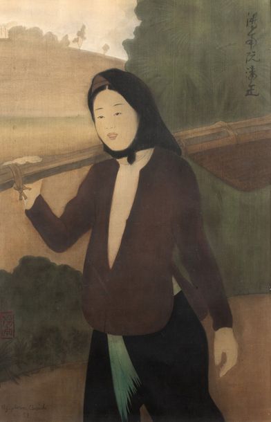NGUYEN PHAN CHANH (1892-1984) Jeune tonkinoise, 1957

Encre et couleurs sur soie,...