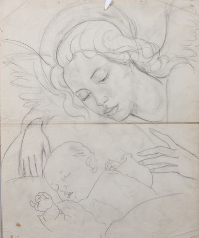 Alix AYMÉ (1894-1989) Ange et enfant

Crayon sur papier
45 x 37.5 cm 17 3/4 x 14...