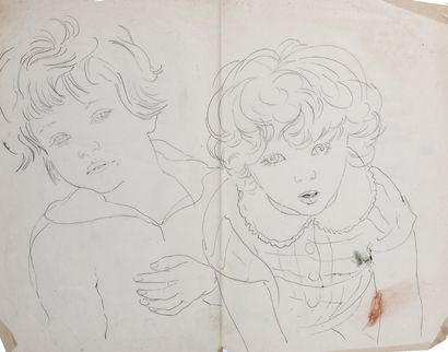 Alix AYMÉ (1894-1989) Deux jeunes enfants

Encre sur papier
38 x 49 cm - 15 x 19...