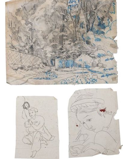 Alix AYMÉ (1894-1989) Paysage, Maternité et Portrait de femme

Trois dessins à l'encre...