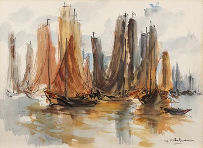 NGUYEN TRI MINH (1924) Les barques

4 peintures sur soie, signées
Environ 36.5 x...