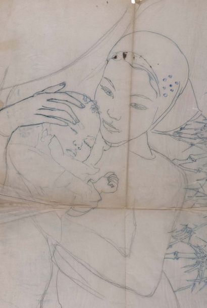 Alix AYMÉ (1894-1989) Mère et enfant devant des bambous

Encre et crayon sur papier...