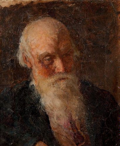 FIRS SERGUEÏEVITCH ZHURAVLEV (1836-1901) Etude de tête de vieillard
Huile sur toile,...