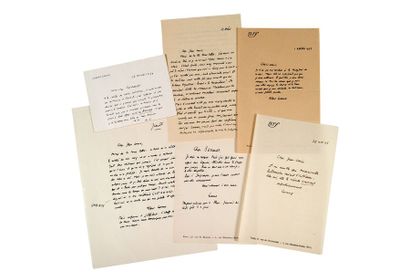CAMUS Albert (1913-1960) Correspondance de six lettres autographes signées adressées...