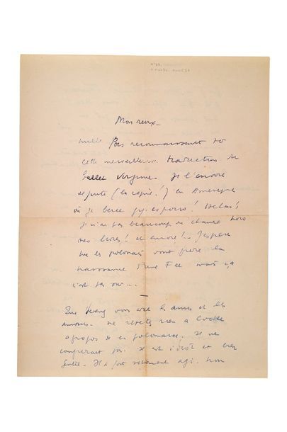 CELINE LOUIS-FERDINAND (1894-1961) Lettre autographe signée à son traducteur John...