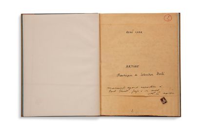 CHAR RENÉ (1907-1988) Artine, manuscrit autographe signé ayant appartenu à Paul Éluard.
«Paris...