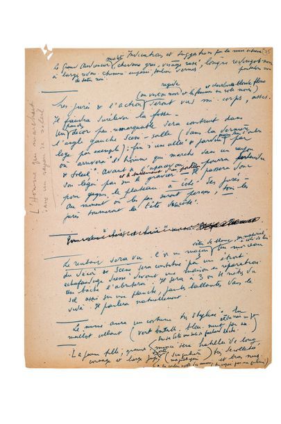 CHAR RENÉ (1907-1988) L'homme qui marchait dans un rayon de soleil, manuscrit autographe...