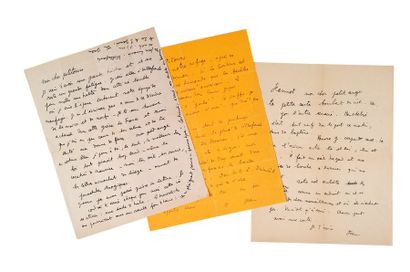 COCTEAU Jean (1889-1963) Trois lettres autographes signées à Jean BOURGOINT S.l.n.d.,...