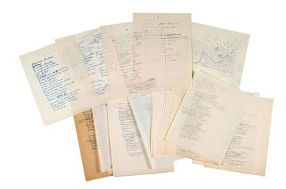 COCTEAU Jean (1889-1963) La Crucifixion, manuscrit autographe avec DESSIN original
S.l.,...