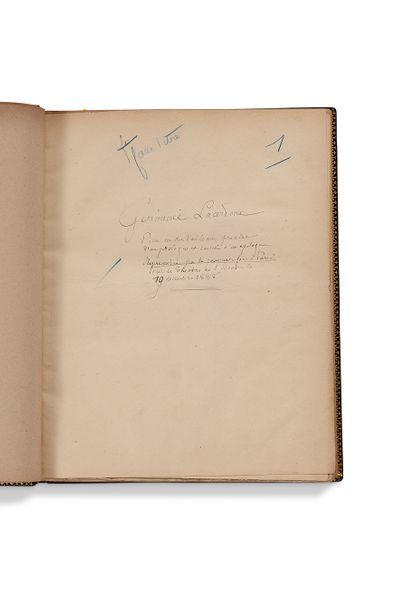 GONCOURT EDMOND (1822-1896) ET JULES (1830-1870) DE Germinie Lacerteux, manuscrit...
