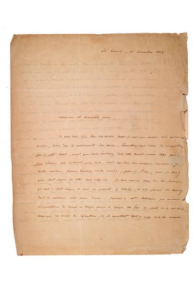 LACORDAIRE JEAN-BAPTISTE-HENRI OU HENRIDOMINIQUE (1802-1861) Lettre autographe signée...