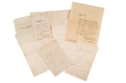 LAMARTINE Alphonse de (1790-1869) Six lettres autographes et un billet signé à différents...