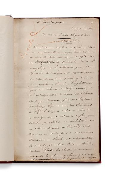 LAMARTINE Alphonse de (1790-1869) Une matinée à Londres, manuscrit autographe signé
Londres,...