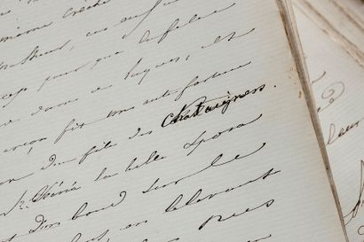 LAMARTINE Alphonse de (1790-1869) Fior d'Aliza, manuscrit autographe
Vers 1860, environ...