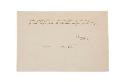 LENAU NIKOLAUS, NIEMBSCH NIKOLAUS FRANZ, DIT (1802-1850) Billet autographe signé
S.l.n.d.,...