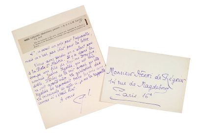 LOUYS Pierre (1870-1925) Lettre autographe signée adressée à Henri de RÉGNIER S.l.,...