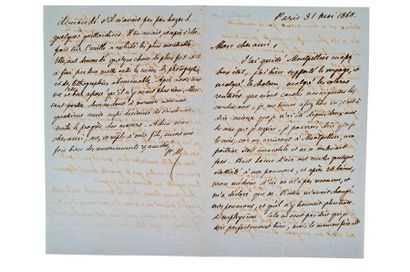 MéRIMéE Prosper (1803-1870) Lettre autographe signée au docteur LECOURT Paris, 31...