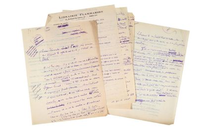 MONTHERLANT HENRY DE (1895-1972) Manuscrit autographe
S.l.n.d., 5 pages in-4 à l'encre...