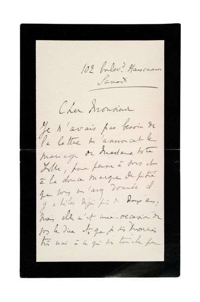 PROUST Marcel (1871-1922) Lettre autographe signée [à l'écrivain Jacques
NORMAND]
Paris,...