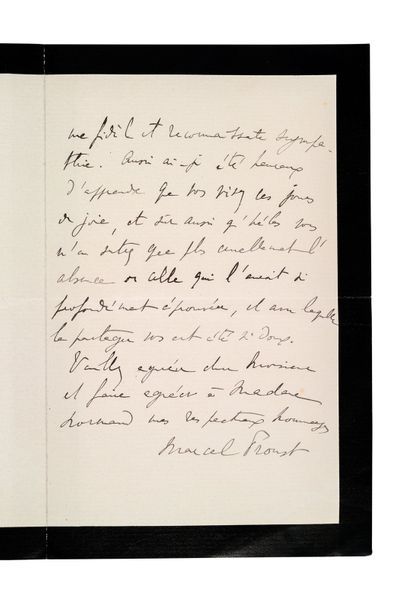 PROUST Marcel (1871-1922) Lettre autographe signée [à l'écrivain Jacques
NORMAND]
Paris,...