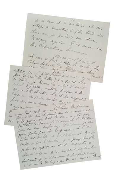 PROUST Marcel (1871-1922) Lettre autographe signée à la princesse SOUTZO S.l., [1918],...