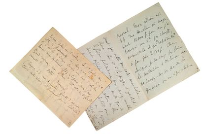PROUST Marcel (1871-1922) Réunion de deux lettres autographes signées «Marcel» adressées...