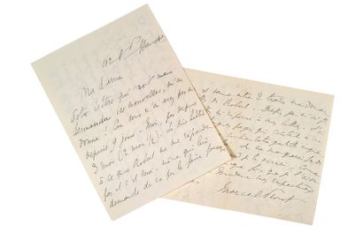 PROUST Marcel (1871-1922) Lettre autographe signée «Marcel Proust» adressée à Madame...