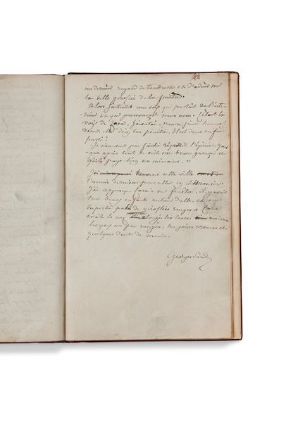 SAND George (1804-1876) Cora, manuscrit autographe signé [1833]. Complet, 44 feuillets...