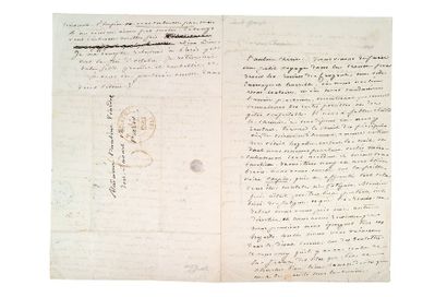 SAND George (1804-1876) Lettre autographe adressée à la cantatrice et compositrice
Pauline...