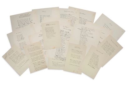 SOUPAULT Philippe (1897-1990) Ensemble de 32 poèmes appartenant au recueil «Chansons»...