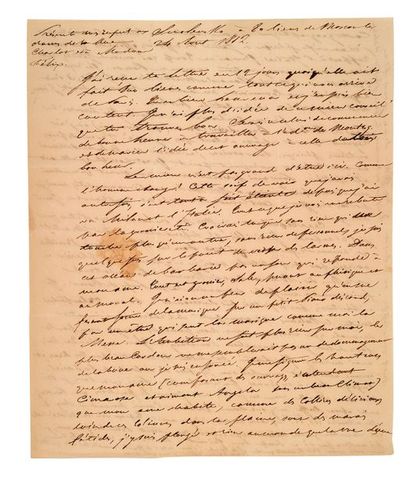 STENDHAL, BEYLE HENRI DIT (1783-1842) Lettre autographe adressée [à son ami Félix...